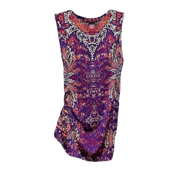 ATHLETA Aqualuxe Tank Top Paradise Boho Purple Sleeveless Cinch Womens S - Picture 2 of 6